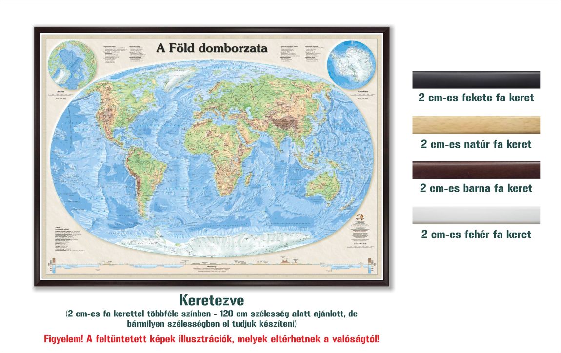A Föld domborzata falitérkép