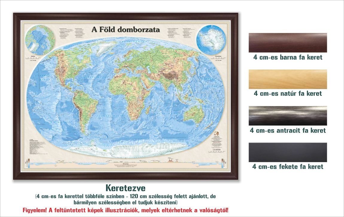 A Föld domborzata falitérkép