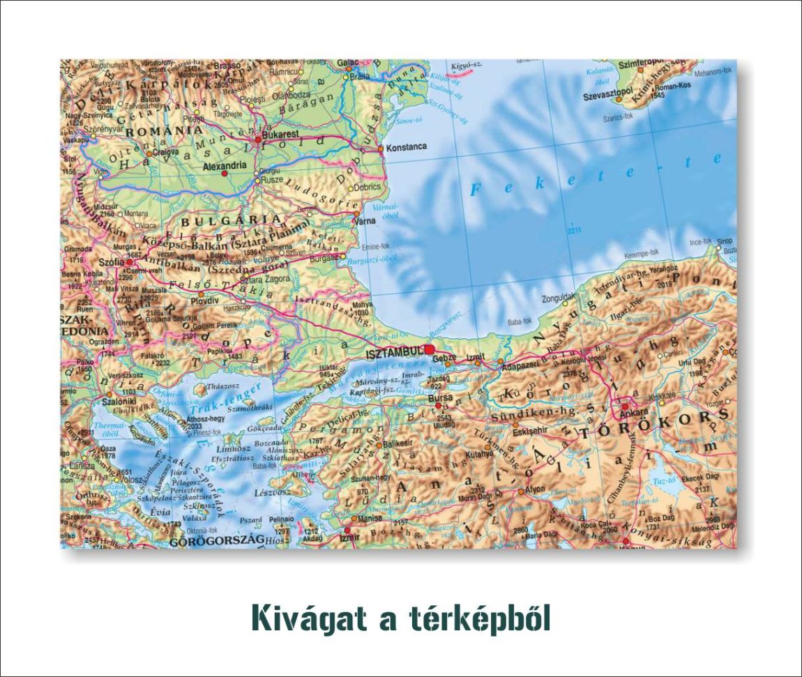 Európa domborzata falitérkép