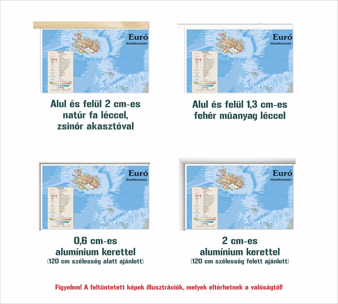 Európa domborzata falitérkép