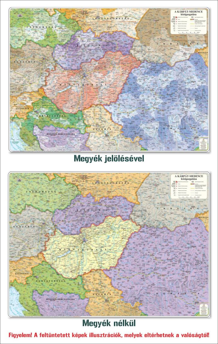 Kárpát-medence közigazgatása falitérkép