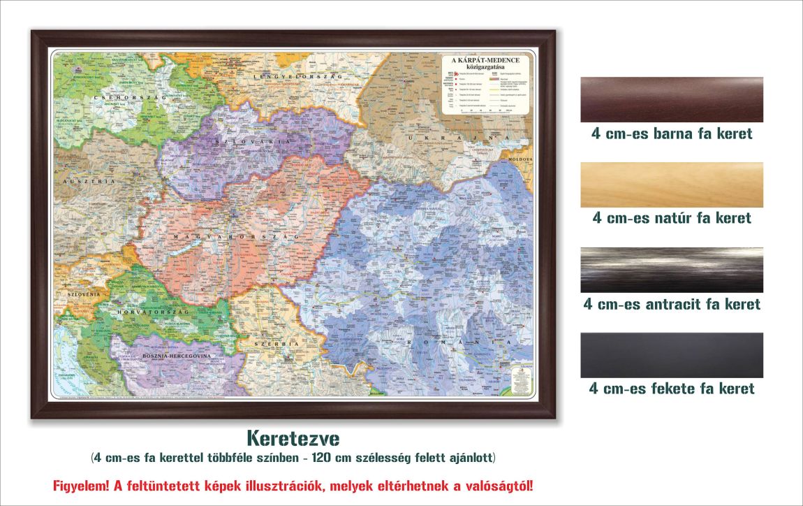 Kárpát-medence köziazgatása falitérkép