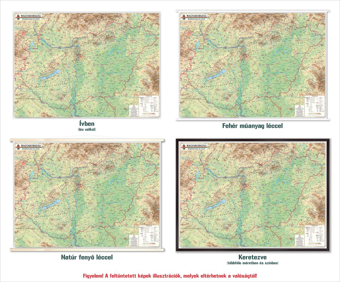 Magyarország domborzata falitérkép Magyarország domborzata falitérkép