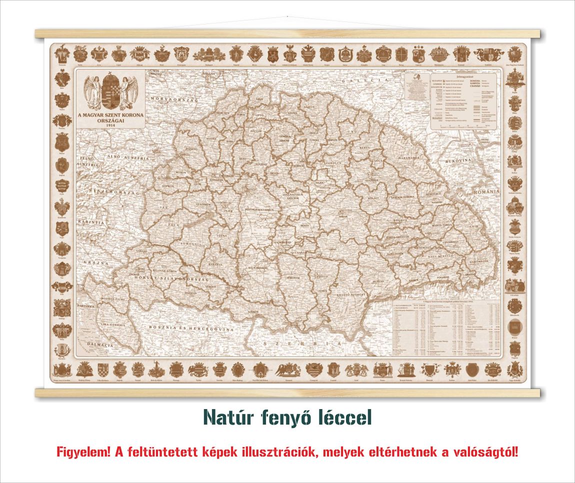 A Magyar Szent Korona Országai 1914 falitérkép